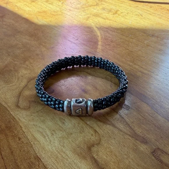LAGOS Black Caviar Black Ceramic Beaded Bracelet 9mm - Picture 1 of 4